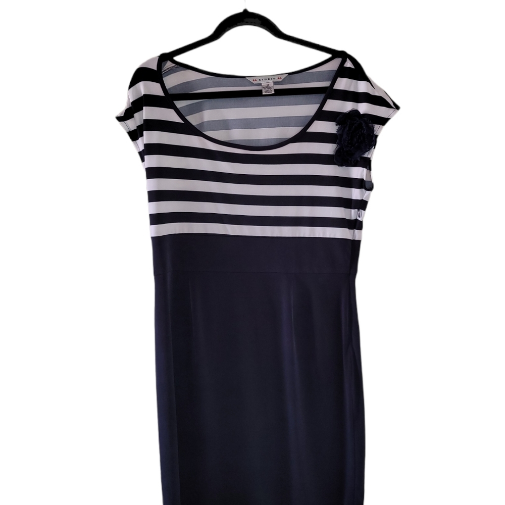 AA Studio AA navy blue and white dress. Size 12.